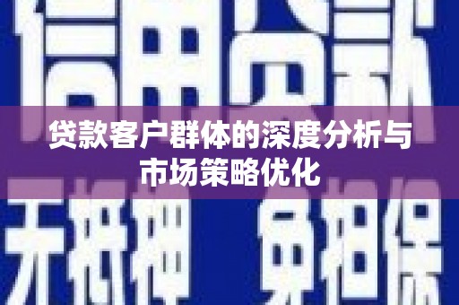 紫云贷款客户群体的深度分析与市场策略优化