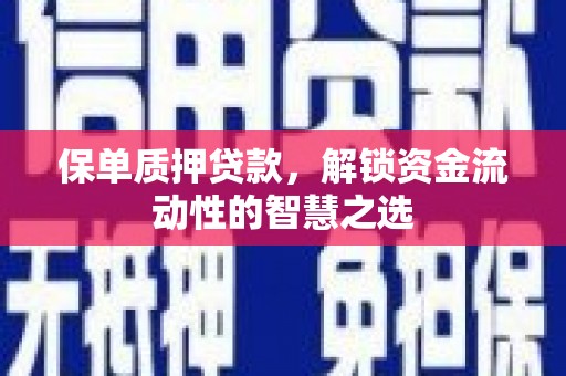 紫云保单质押贷款，解锁资金流动性的智慧之选