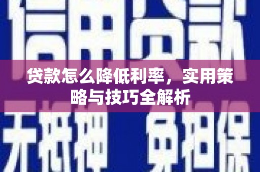 紫云贷款怎么降低利率，实用策略与技巧全解析