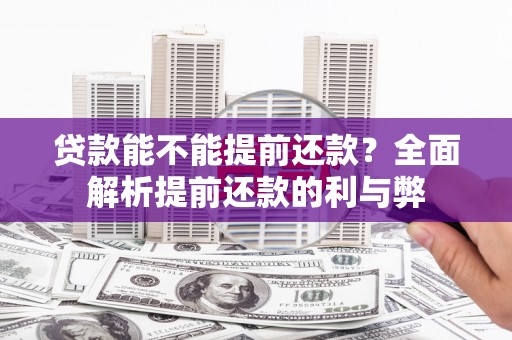 紫云贷款能不能提前还款？全面解析提前还款的利与弊